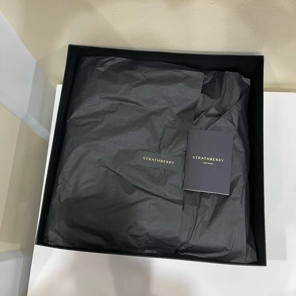 Strathberry Chocolate Croc-Embossed Satchel - Picture 8 of 11